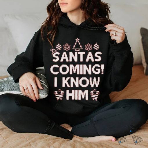 Awkward Styles Santas Coming I Know Him Christmas Shirts for Kids Holiday T Shirt