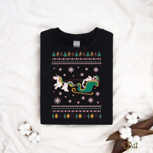 Awkward Styles Ugly Xmas T Shirt for Girls Boys Christmas Santa with Unicorn Kids T Shirts