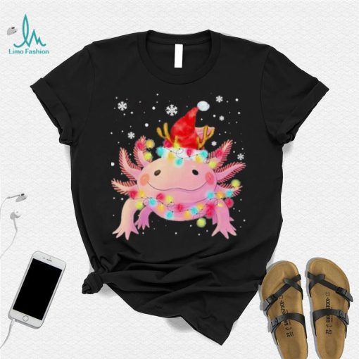 Axolotl Hat Santa Merry Christmas Shirt