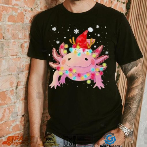 Axolotl Hat Santa Merry Christmas Shirt