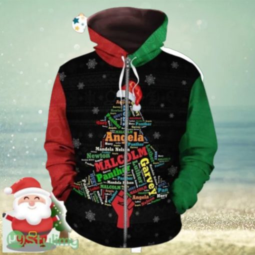 BLM – Christmas Black Power 2 Zip Hoodie 3D All Over Print