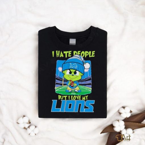 Baby Grinch I hate people but I love my Detroit Lions shirt