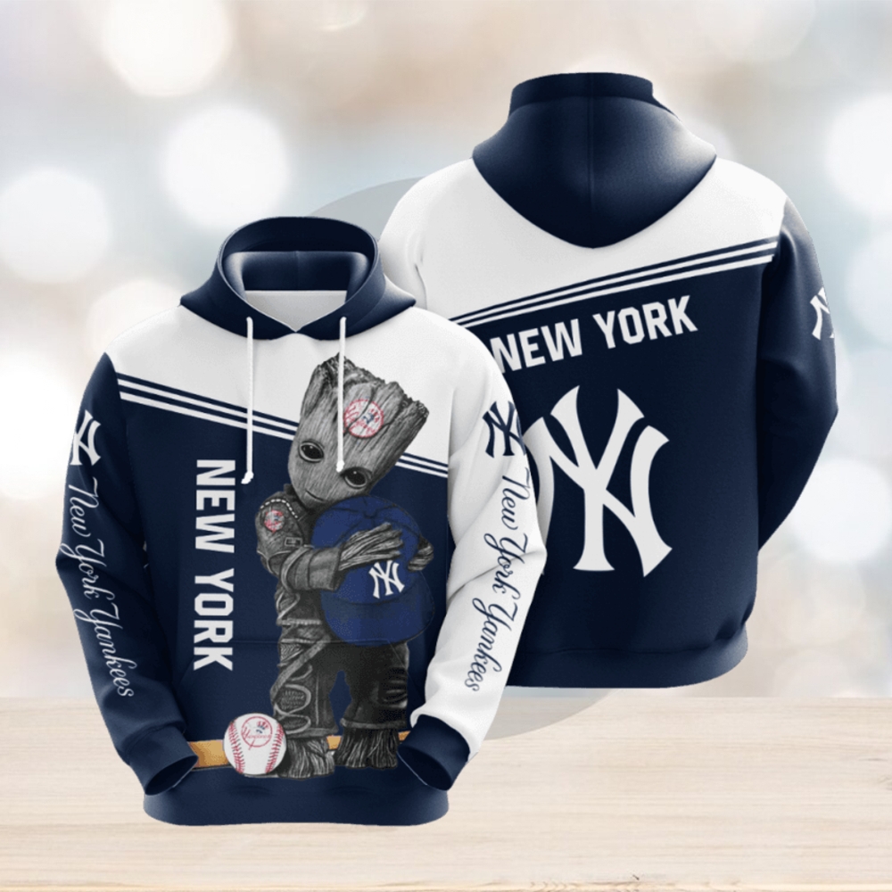 Baby Groot New York Yankees 3D Printed Hoodie Baby Groot New York Yankees 3D Printed Hoodie