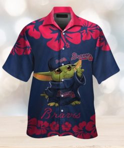 Baby Yoda Atlanta Braves Hawaiian Short Sleeve Tropical Shirt