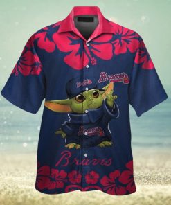 Baby Yoda Atlanta Braves Hawaiian Short Sleeve Tropical Shirt