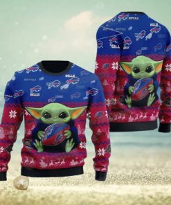 Baby Yoda Buffalo Bills Christmas NFL Football Fan Sweater