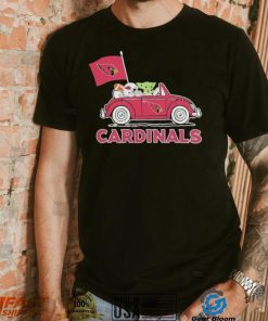 Baby Yoda Drive A Car Arizona Cardinals Football Flag Logo Shirt