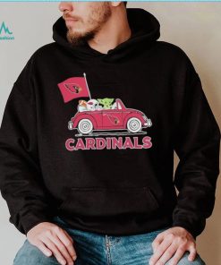 Baby Yoda Drive A Car Arizona Cardinals Football Flag Logo Shirt