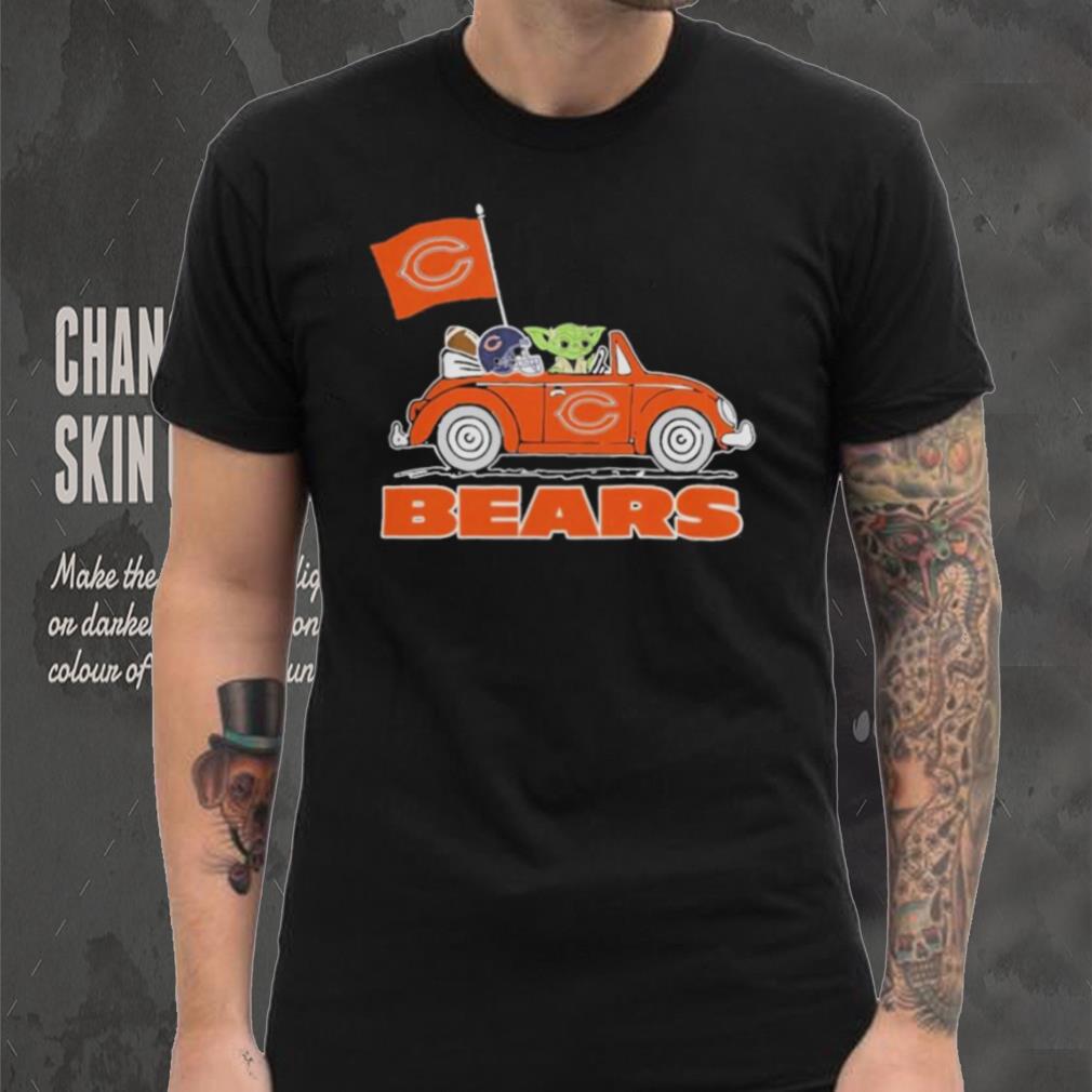 Baby Yoda Drive A Car Chicago Bears Football Flag Logo Shirt Baby Yoda Drive A Car Chicago Bears Football Flag Logo Shirt