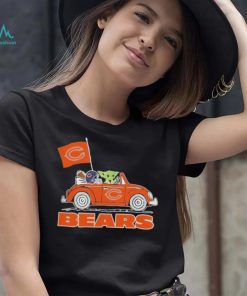 Baby Yoda Drive A Car Chicago Bears Football Flag Logo Shirt