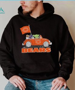 Baby Yoda Drive A Car Chicago Bears Football Flag Logo Shirt