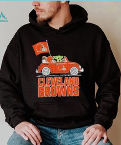 Baby Yoda Drive A Car Cleveland Browns Football Flag Logo Shirt