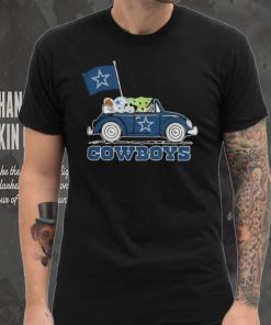 Baby Yoda Drive A Car Dallas Cowboys Football Flag Logo Shirt