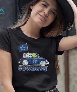 Baby Yoda Drive A Car Dallas Cowboys Football Flag Logo Shirt