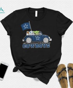 Baby Yoda Drive A Car Dallas Cowboys Football Flag Logo Shirt
