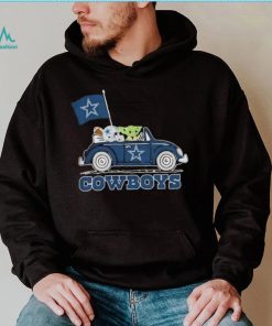Baby Yoda Drive A Car Dallas Cowboys Football Flag Logo Shirt