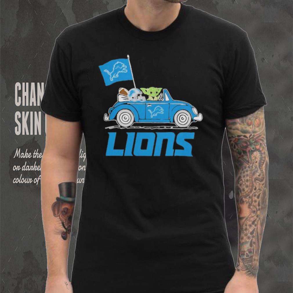 Baby Yoda Drive A Car Detroit Lions Football Flag Logo Shirt Baby Yoda Drive A Car Detroit Lions Football Flag Logo Shirt
