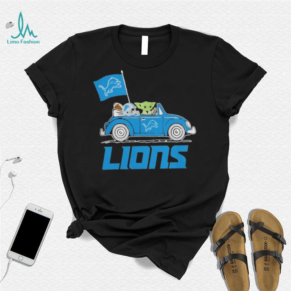 Baby Yoda Drive A Car Detroit Lions Football Flag Logo Shirt Baby Yoda Drive A Car Detroit Lions Football Flag Logo Shirt