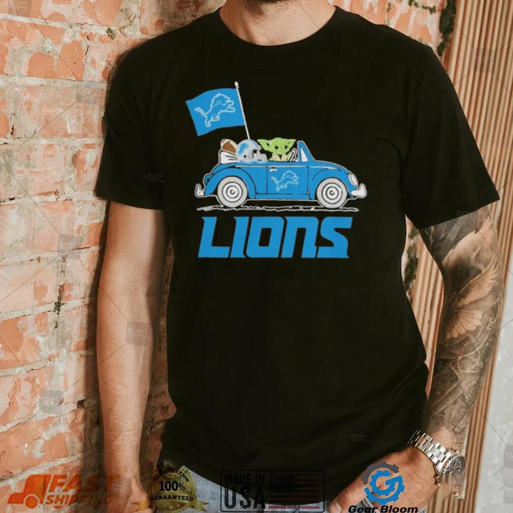 Baby Yoda Drive A Car Detroit Lions Football Flag Logo Shirt Baby Yoda Drive A Car Detroit Lions Football Flag Logo Shirt
