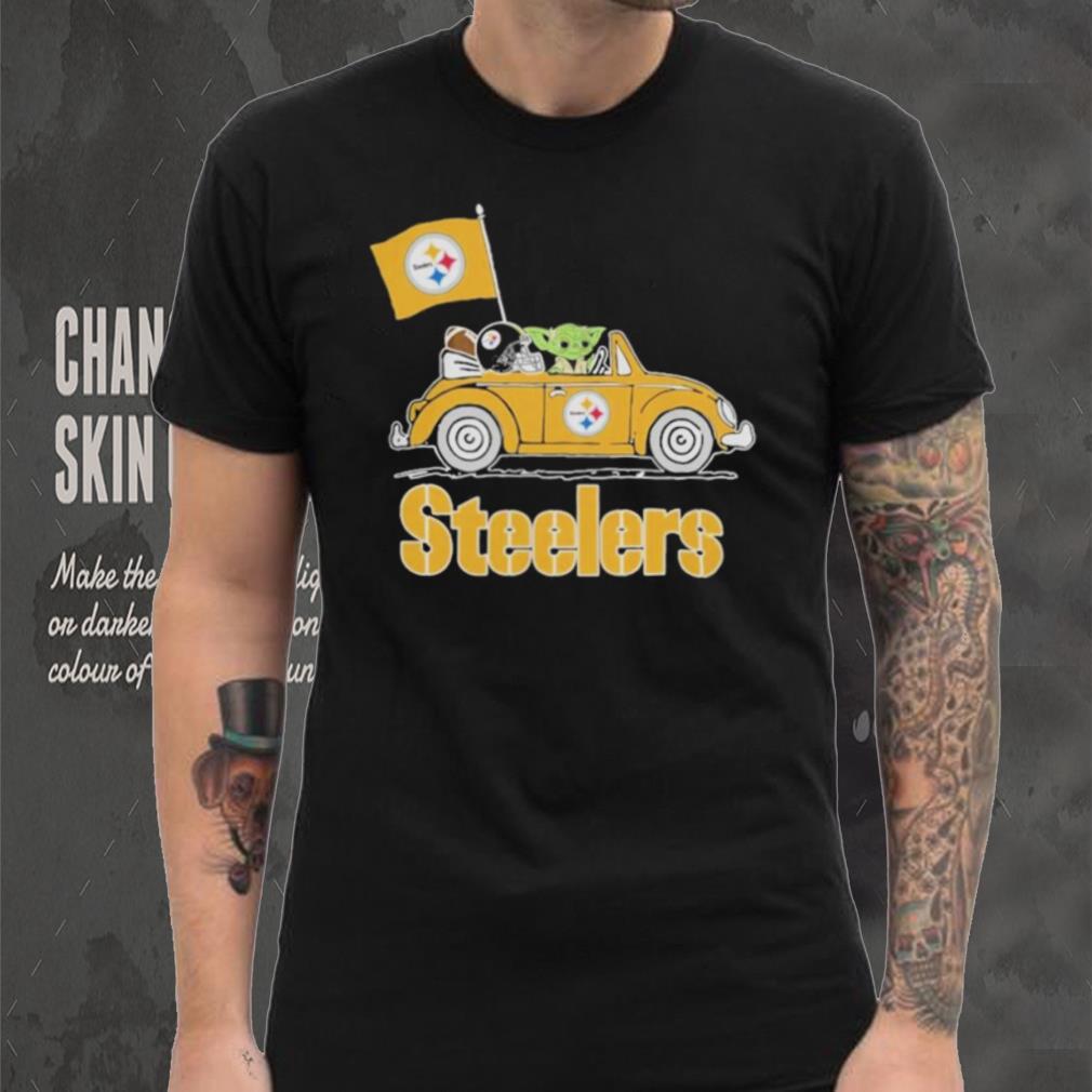 Baby Yoda Drive A Car Pittsburgh Steelers Football Flag Logo Shirt Baby Yoda Drive A Car Pittsburgh Steelers Football Flag Logo Shirt