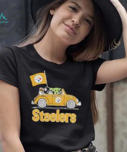 Baby Yoda Drive A Car Pittsburgh Steelers Football Flag Logo Shirt