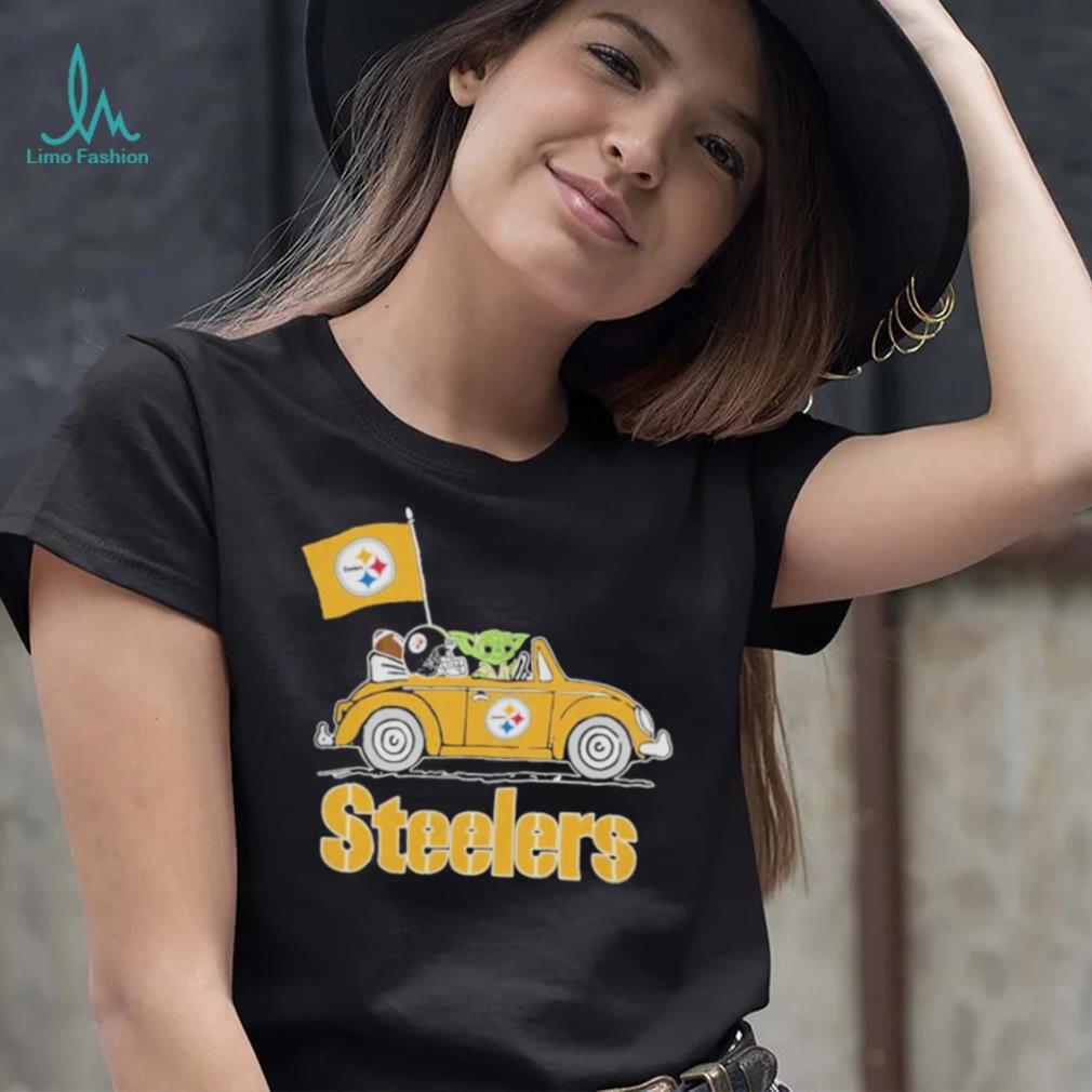 Baby Yoda Drive A Car Pittsburgh Steelers Football Flag Logo Shirt Baby Yoda Drive A Car Pittsburgh Steelers Football Flag Logo Shirt