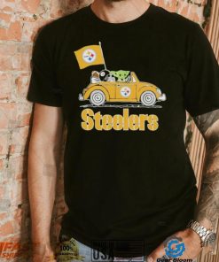 Baby Yoda Drive A Car Pittsburgh Steelers Football Flag Logo Shirt