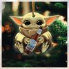 Baby Yoda Hug Blue Moon Belgian White For Beer Lovers 2023 Christmas Star Wars Gift Ornament