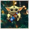 Baby Yoda Hug Bud Light Ultra For Beer Lovers 2023 Christmas Star Wars Gift Ornament