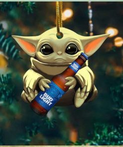 Baby Yoda Hug Bud Light Ultra For Beer Lovers 2023 Christmas Star Wars Gift Ornament