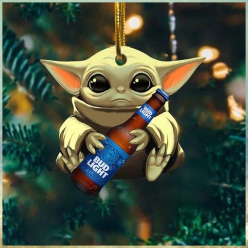 Baby Yoda Hug Bud Light Ultra For Beer Lovers 2023 Christmas Star Wars Gift Ornament