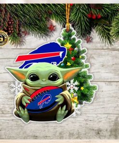 Baby Yoda Hug Buffalo Bills NFL Christmas Tree Decorations Xmas Gift Ornament