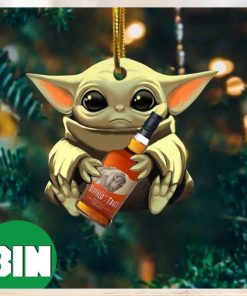 Baby Yoda Hug Buffalo Trace For Whiskey Lovers 2023 Christmas Star Wars Gift Ornament
