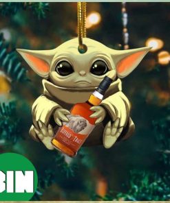 Baby Yoda Hug Buffalo Trace For Whiskey Lovers 2023 Christmas Star Wars Gift Ornament