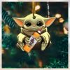 Baby Yoda Hug Captain Morgan For Whiskey Lovers 2023 Christmas Star Wars Gift Ornament