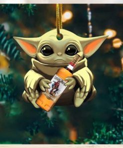 Baby Yoda Hug Captain Morgan For Whiskey Lovers 2023 Christmas Star Wars Gift Ornament