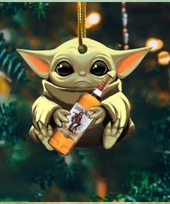 Baby Yoda Hug Captain Morgan For Whiskey Lovers 2023 Christmas Star Wars Gift Ornament