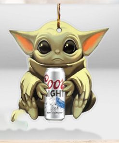 Baby Yoda Hug Coors Light For Beer Lovers 2023 Christmas Star Wars Gift Ornament