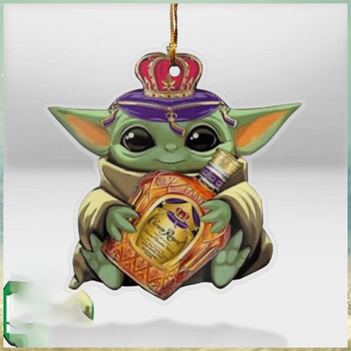 Baby Yoda Hug Crown Royal For Whiskey Lovers 2023 Christmas Star Wars Gift Ornament