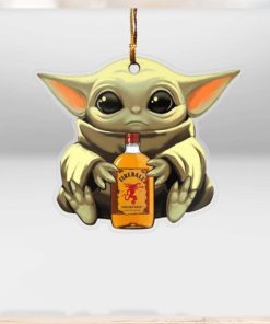 Baby Yoda Hug Fireball For Whiskey Lovers 2023 Christmas Star Wars Gift Ornament