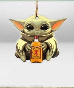 Baby Yoda Hug Fireball For Whiskey Lovers 2023 Christmas Star Wars Gift Ornament