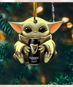 Baby Yoda Hug Guinness Draught For Beer Lovers 2023 Christmas Star Wars Gift Ornament