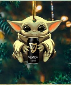 Baby Yoda Hug Guinness Draught For Beer Lovers 2023 Christmas Star Wars Gift Ornament