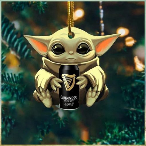 Baby Yoda Hug Guinness Draught For Beer Lovers 2023 Christmas Star Wars Gift Ornament