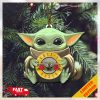 Baby Yoda Hug Guns N Roses Logo For Fans Christmas Tree Decorations 2023 Holiday Ornament