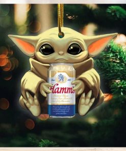 Baby Yoda Hug Hamm’s Brewery Christmas Star Wars Gift For Beer Lovers 2023 Xmas Ornament