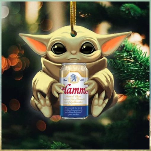 Baby Yoda Hug Hamm’s Brewery Christmas Star Wars Gift For Beer Lovers 2023 Xmas Ornament