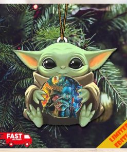 Baby Yoda Hug Iron Maiden The Future Past Tour 2023 Christmas Tree Decorations Ornament