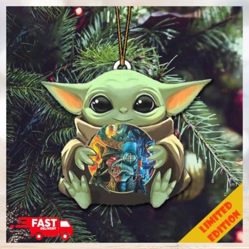 Baby Yoda Hug Iron Maiden The Future Past Tour 2023 Christmas Tree Decorations Ornament