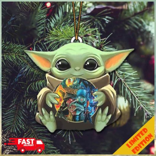 Baby Yoda Hug Iron Maiden The Future Past Tour 2023 Christmas Tree Decorations Ornament